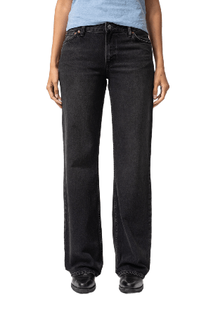 Nudie Jeans Wide Heidi Slow Black Dam Svart W29/L32