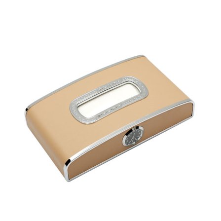 Car Clock Tissue Box för Car Armrest Box Mittkonsol Nackstöd Baksida