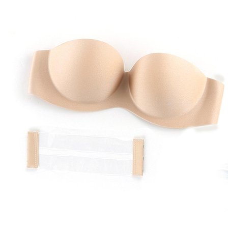 Strapless Bra Push Up Sponge Brassiere With Chargeable Back Strap Non-trace For