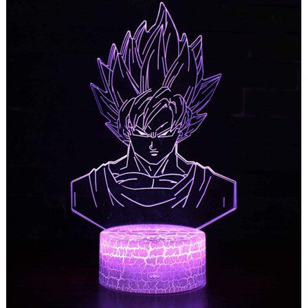 3D optisk illusjonslampe LED nattlys, 7 farger berøringsseng