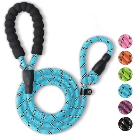 Hundetreningsbånd, hundebånd, bånd for hundelydighet, tilbakekalling av valp, 6 fot langt, kraftig tau med reflekterende design, komfortabelt håndtak,