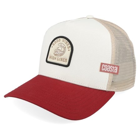 Coastal - Beige trucker Czapka Z Daszkiem - Hft High Lines Off White/Wine/Khaki A-Frame Trucker @ Hatstore