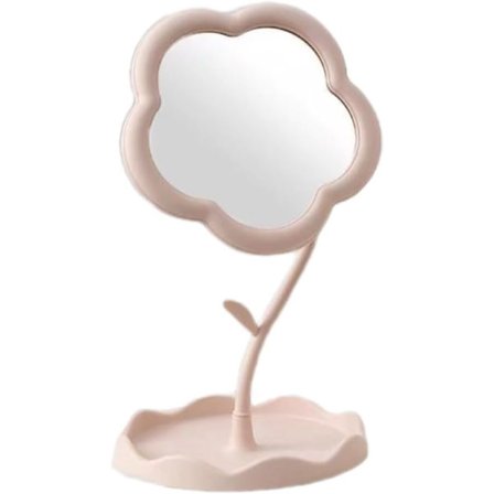 Blomsterspeil, bordsspeil, sminkespeil, blomsterformet sminkespeil, søt blomsterformet, egnet for soverom, stue dekorasjon