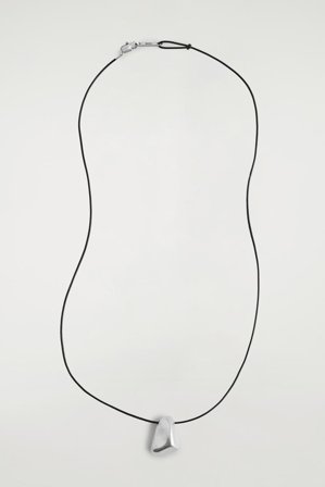 COS Men's Hammered Pendant Necklace in Silver-coloured