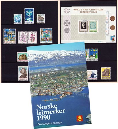 Norge - Årsmappe 1990 - Postfrisk
