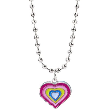 Y2K Hjärtkedja Halsband Rosa Sländ Stainless Steel Cool Estetik