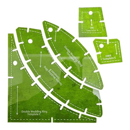 5X Dubbla Vigselringar Quiltmallar Vigselringar Set Mallar Återanvändbar Quiltningsmätare - Perfekt