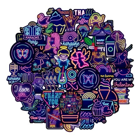100 neon graffiti-klistermärken