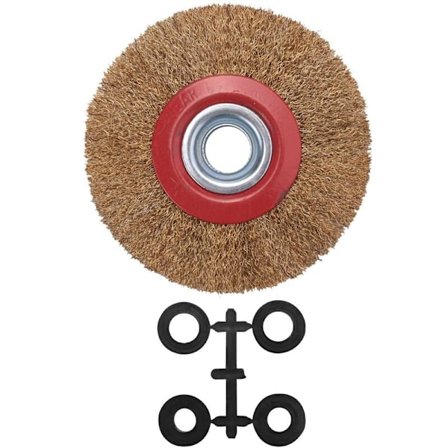 Polsk Bænksliber Trådbørstehjul + Reducer Adapterringe, 5 Tommer 125 Mm