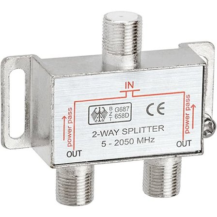 2-tie Splitter 2050MHz F-tyyppi 2.05Ghz 2-tie Koaksiaalikaapeli Splitter