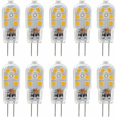 G4 LED-lampor 12V, 1W motsvarande 10W halogen, Ej dimbar, 10-pack