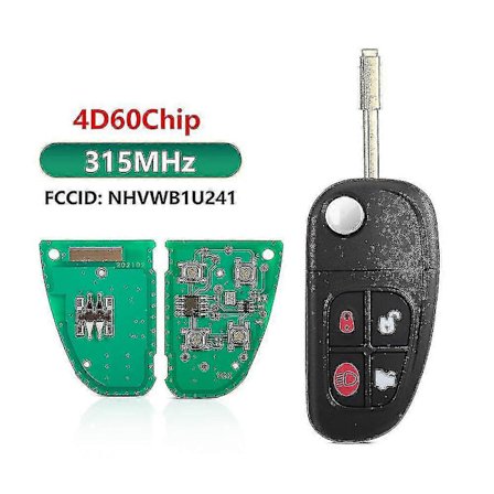 4-painikkeinen taittokaukosäädin 315/433 MHz 4d60-siruavain Jaguar X-type S-type 1999-2009 Xf Xj Xe Xjr Fo21 -terälle Nhvwb1u241_Super Gift