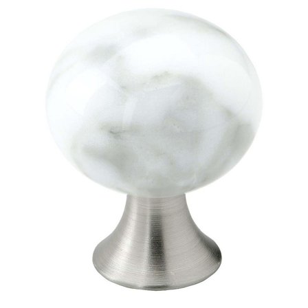 Gustavsberg K8 Knopp till badrumsskåp Vit marmor, Badrum