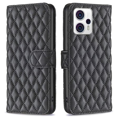 Rhombus mat Motorola Moto G23 / Motorola Moto G13 / Motorola Moto G53 flip etui - Sort