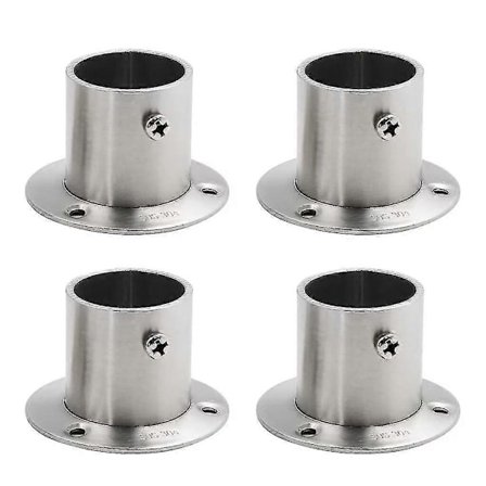 Rustfri Stål Garderobestang Flangeholder Bruseforhæng Sokkelbeslag Støtte til Rør, Pakke med 4 (Dia 32mm/1.25')