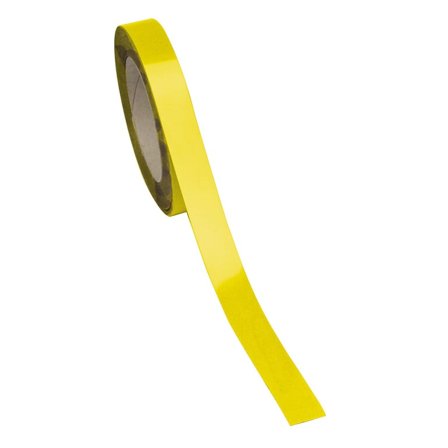 Magnetic easy wipe racking strip, 20 mm x 10 m, yellow