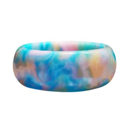 Blå moln akrylring Färgglad tjock ring med flickor damer strand smycken enkel stil blå moln ring lyckos ring