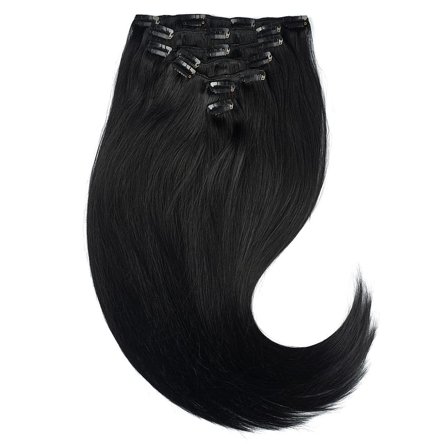 Rapunzel of Sweden Clip-on set 7 pieces 50 cm 1.0 Black, Hår, Børster & Accessories, Hair Extensions
