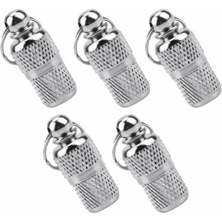 5 stk. ID-mærkeslange Adresseholder Anti-tabt Vedhæng Vandafvisende Identifikationskrave Tønde ID-rør til Hund Kat Kæledyr Sølv Rustfrit Stål-Fei Yu