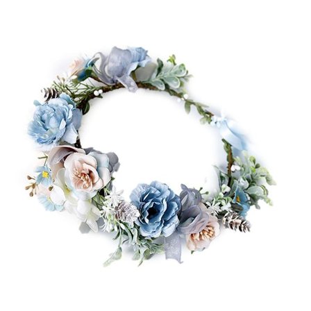 Boho Blomster Pannband Hårkrans Blomster Girlang Krona Halo Form 4