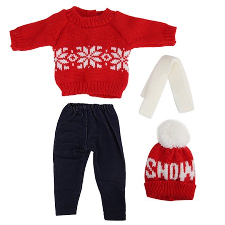 18-tommers dukke julegenser bukser hatter baby jente dukke klær tilbehør Q18-782
