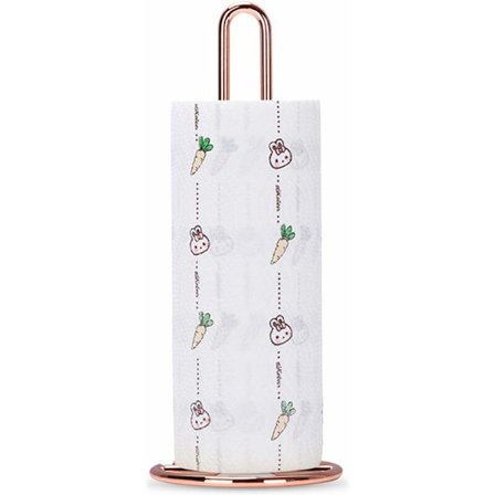 Kökpappershållare, Pappershållare, 13x32cm Metall Kökpappershållare, Fanerpappershållare för Badrum, Kök(Rose Gold)