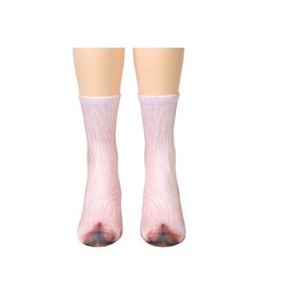 3 par Trendiga Realistiska 3D Barn Herr Damstrumpor Djurfot Hovstrumpor Pig Adult (40CM)