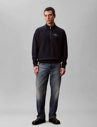 Calvin Klein Jeans Ls Eu 350Terry Micro Monologo Qt - Navy - XXL