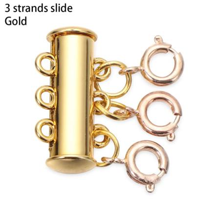 1 St Skjutlås Lås Halsband Distanslås Guld 3 Standar Slide