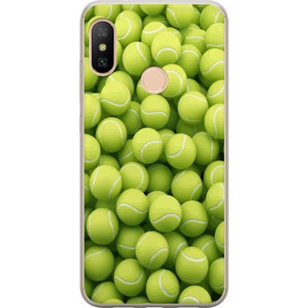 Kompatibel Mobilcover til Xiaomi Xiaomi Redmi 6 Pro Mønster af grønne tennisbolde i høj detalje, sporty motiv med gentagende tekstur og stærke far