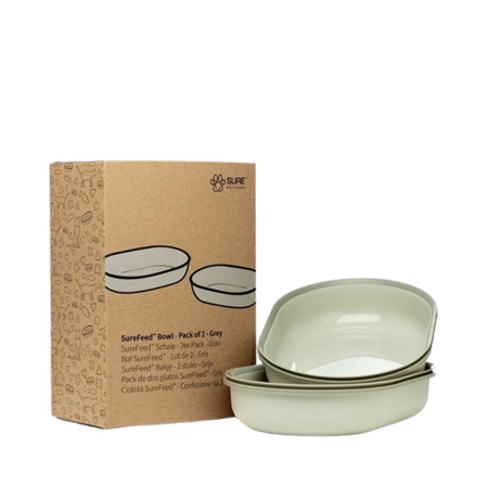 SureFeed - Ekstra matskål - Grå / Udelt 2-pakning - Katt - Matplass og vannfontener for katt - Matskåler og vannskåler - ZOO.no