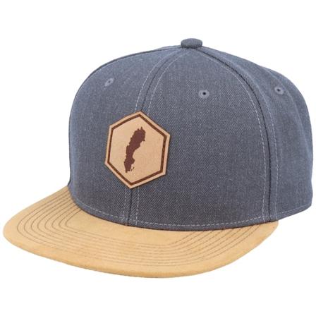 Iconic - Grå snapback Caps - Sweden Map Patch Dark Heather Grey/Suede Snapback @ Hatstore