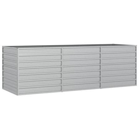 Vidaxl Odlingslåda Upphöjd Galvaniserat Stål 240x80x77 Cm Silver Silver