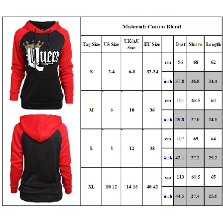 Unisex tröja Queen Söt gåva bröllopspar Hoodie