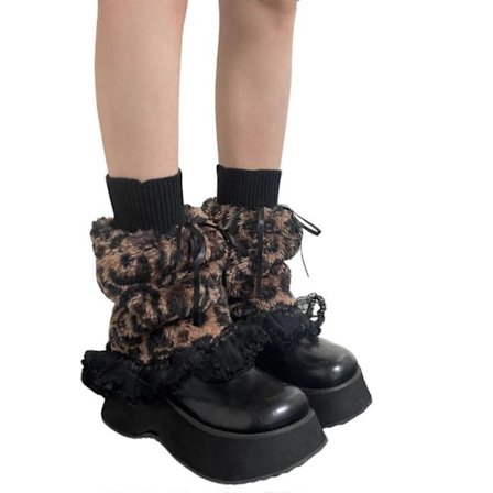 Fuzzy Faux Furs Benvarmere Furs Hæl Lang Støvel Mansjetter Beskyttelse Ett Par Karnevaler Støvelbeskyttere