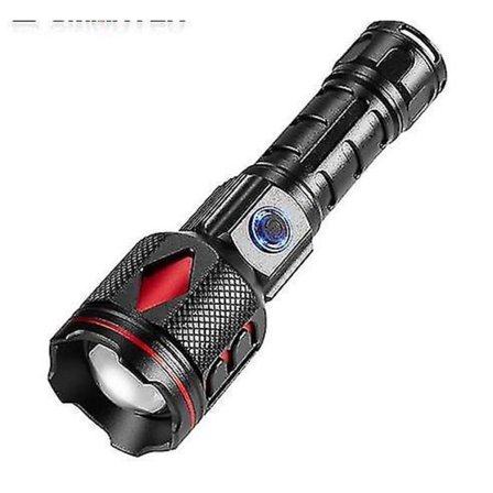 Kraftig lygte til udendørs brug, bærbar LED-lommelygte med USB-opladning (A)