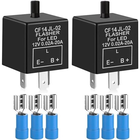 2 stk. 12V 3-bens justerbart blinkrelæ til LED-blinklys CF-1