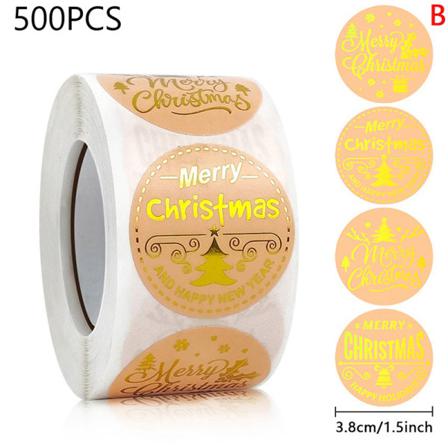 500 St Rose Gold Merry Christmas Stickers Självhäftande Holiday