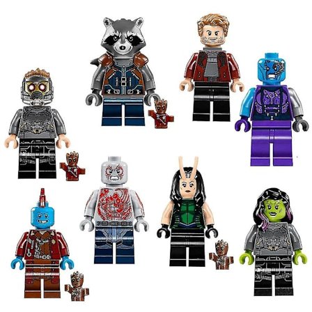 Guardians of the Galaxy Star Hero Minifigures Legetøjssæt: 8 STK Samlerobjekt Anime Wars Hero Minifigur Yondu Drax Building Block Kit