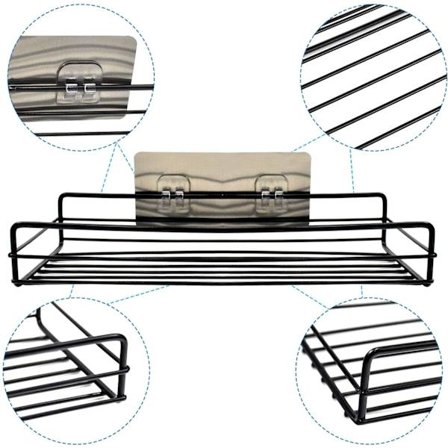 *Klæbende badeværelseshylde brusebadskaddy ingen boring rektangulær show*