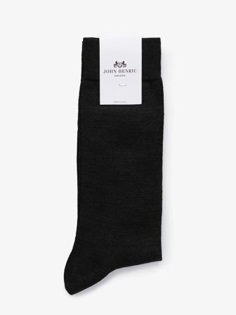 John Henric Men's Schwarze Socken Merino Size 39-42