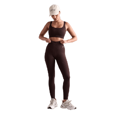 aim'n Ribbed Seamless Tights Underdelar Dam Brun XS