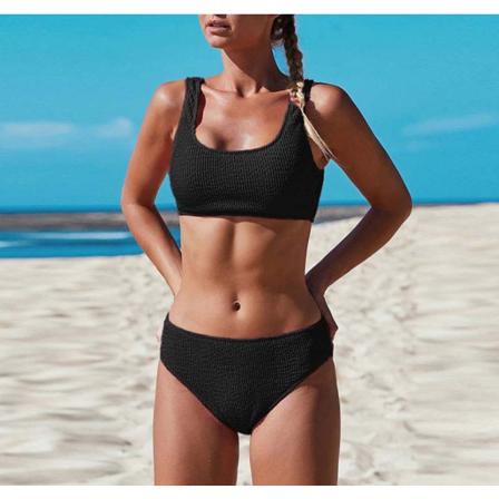 Enfärgad sexig tvådelad bikinibaddräkt S