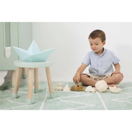 Lasten matto - LORENA CANALS - HIPPY SOFT - Vihreä - 120x160 cm - Konepestävä