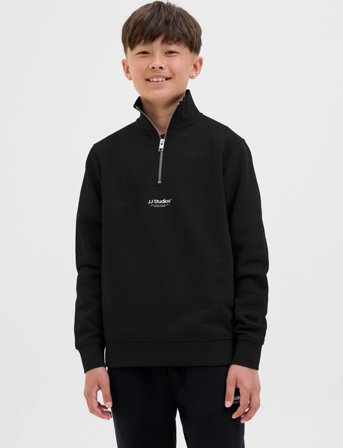 Jack & Jones Jjesoho Sweat Quarter Zip Hn Noos Jnr - Black - 140