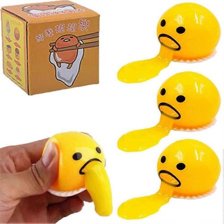 6 stk. Nye Morsomme Eggeplomme Squishy Leker Klem Ball Oppkast Vaniljesaus Bolle Kreativ Stress Relief Klissete Leker For Barn (FMY)