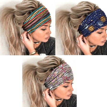 3st Turban Head Wrap Scarf, Scarf Sjal Hår Headwrap