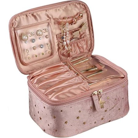 Kosmetiktaske til rejser med stor kapacitet, Stor makeup taske med lynlås, Kosmetikorganisator til rejser, til kvinder