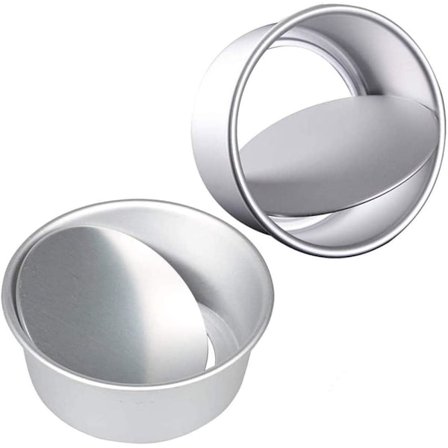 2-pakke 8-tommers ikke-klebende dype aluminiumsrunde kakeformer med avtakbar bunn for bryllup/bursdag/julekakebaking Rund kakeformsett