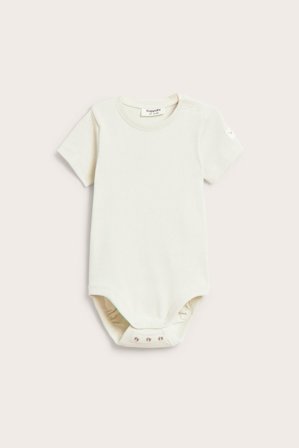 Kappahl | Kortärmad ribbad body Offwhite 50 | Baby